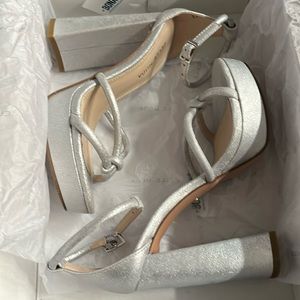 Pelle Moda metallic suede platform heels